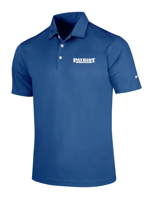 NIKE Dark Royal Dri-Fit Vertical Mesh Polo w/Patriot Disposal Logo