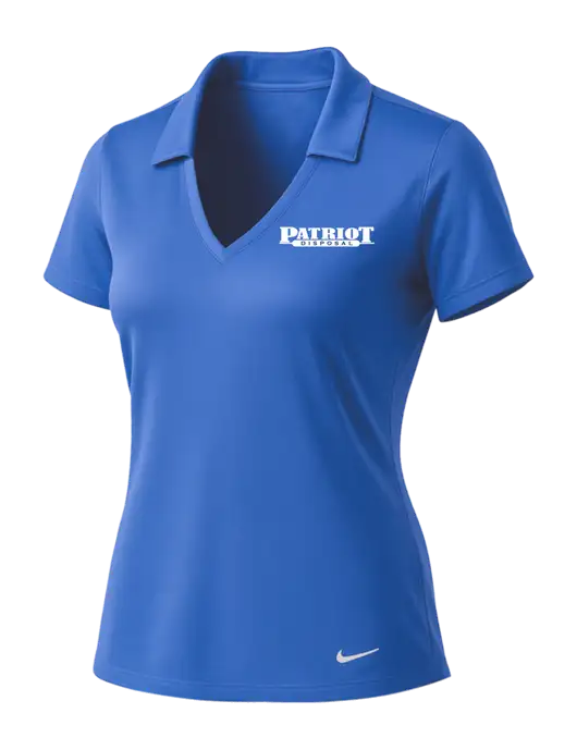 NIKE Light Royal Womens Dri-Fit Vertical Mesh Polo w/Patriot Disposal Logo