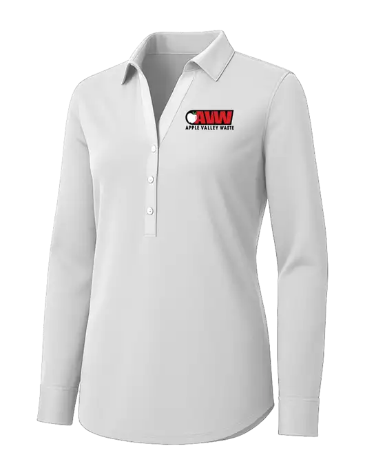 Womens White City Stretch Shirt w/Apple Valley Logo
