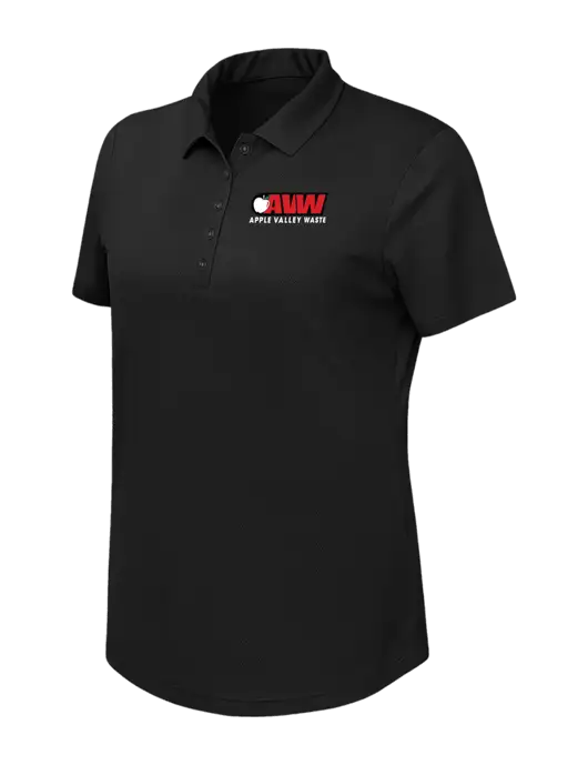 Callaway Womens Birdseye Black Polo w/Apple Valley Logo
