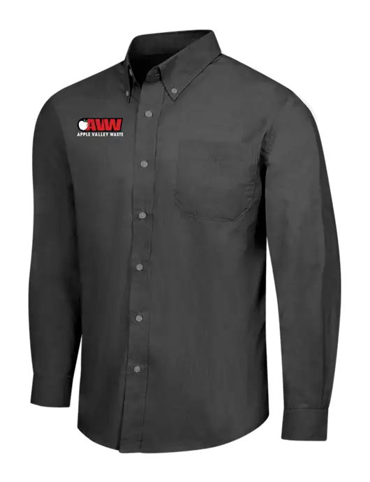 Soft Black Crosshatch Easy Care Shirt w/Apple Valley Logo