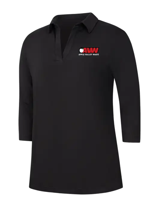 Womens Black Luxe Knit Tunic w/Apple Valley Logo