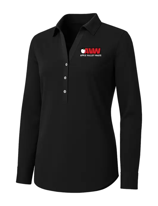 Womens Black City Stretch Shirt w/Apple Valley Logo