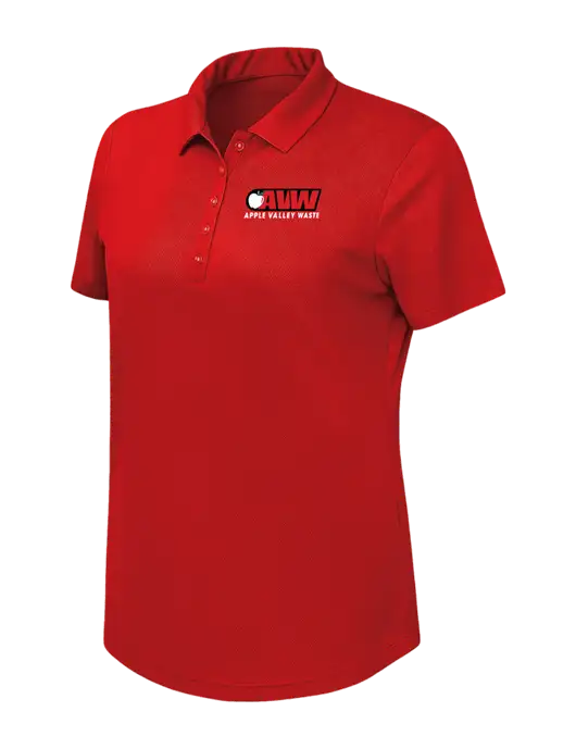 Callaway Womens Birdseye Red Polo w/Apple Valley Logo