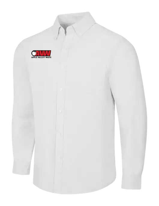 White SuperPro Oxford Shirt w/Apple Valley Logo