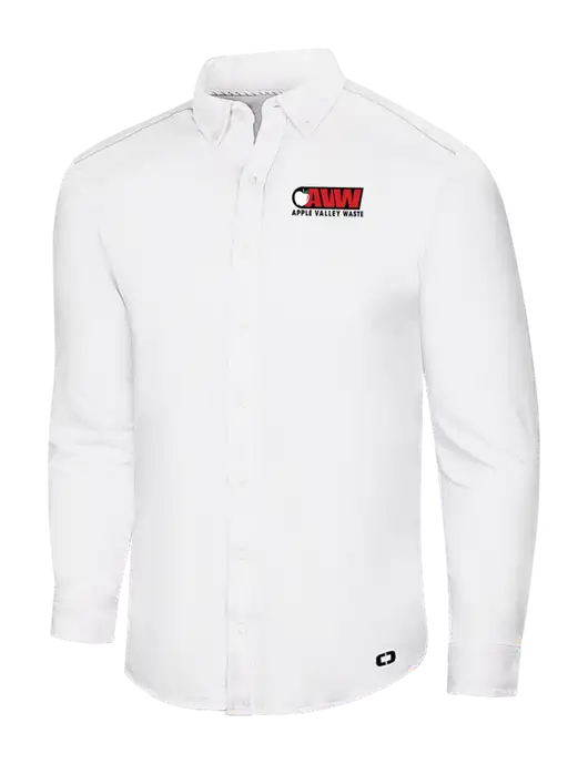 OGIO Bright White Modern Code Stretch Button-Up Shirt w/Apple Valley Logo