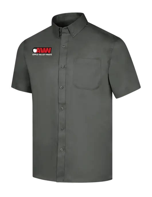 Short Sleeve Dark Grey Superpro React Twill Shirt w/Apple Valley Logo