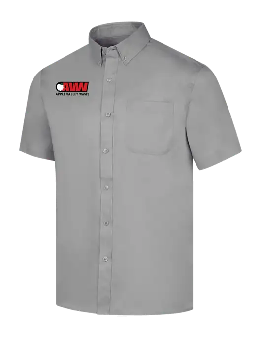 Short Sleeve Light Grey Superpro React Twill Shirt w/Apple Valley Logo