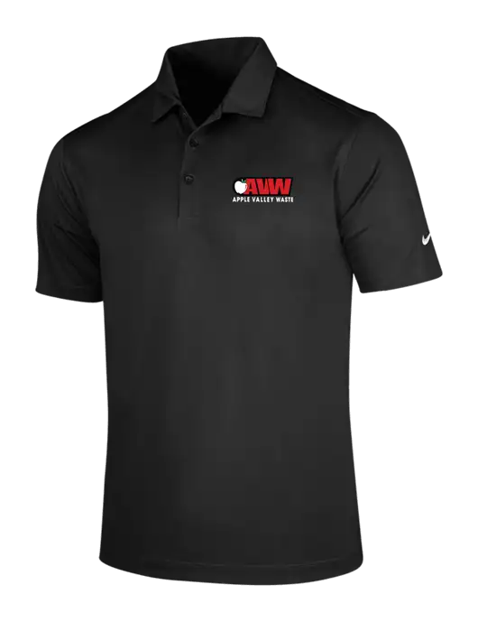 NIKE Black Dri-Fit Vertical Mesh Polo w/Apple Valley Logo