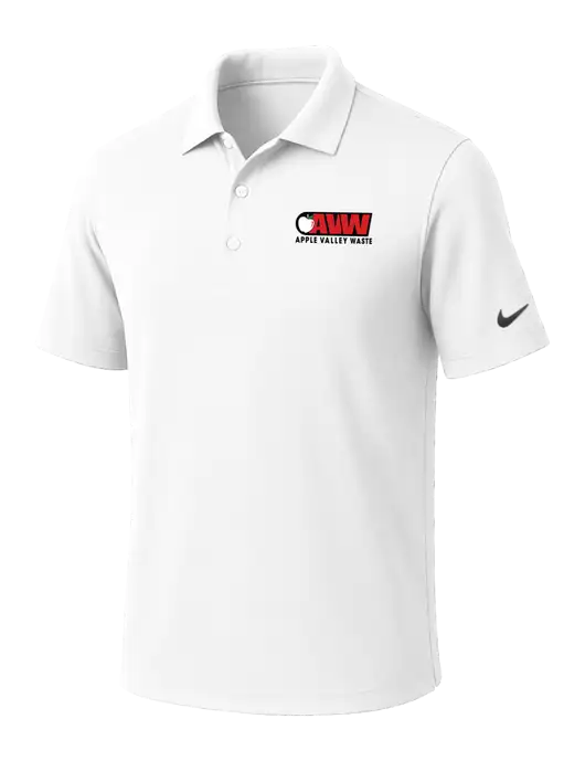 NIKE White Dri-Fit Micro Pique Polo w/Apple Valley Logo