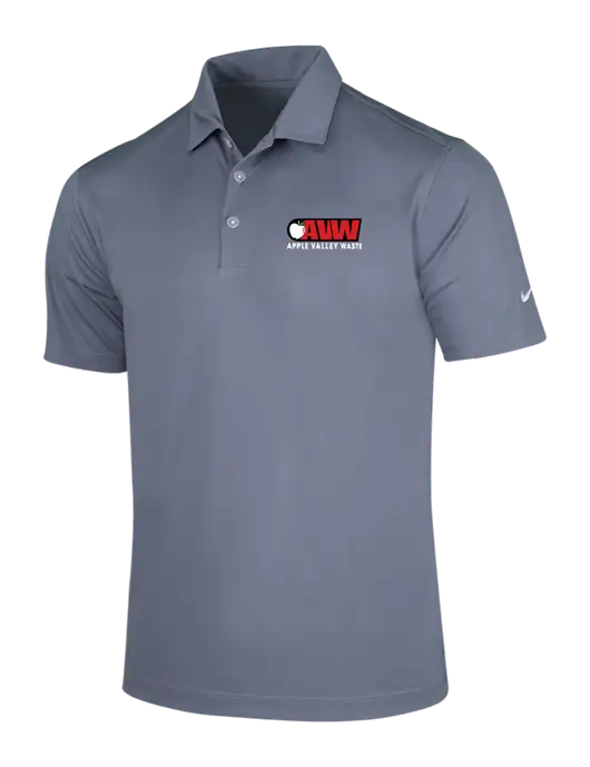 NIKE Medium Grey Dri-Fit Vertical Mesh Polo w/Apple Valley Logo