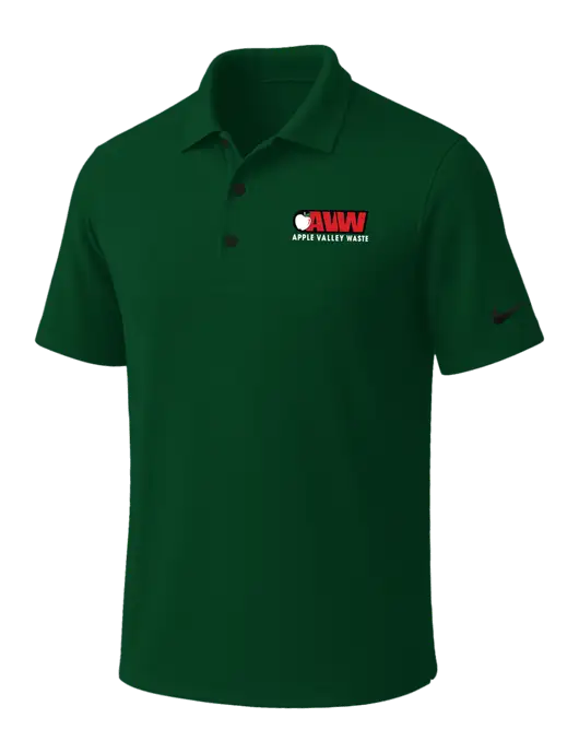 NIKE Dark Green Dri-Fit Micro Pique Polo w/Apple Valley Logo
