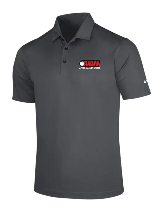 NIKE Dark Grey Dri-Fit Vertical Mesh Polo w/Apple Valley Logo