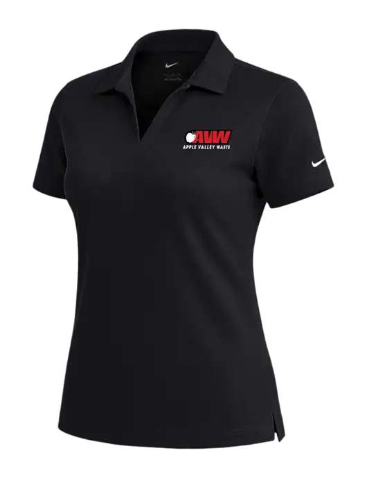 NIKE Black Womens Dri-Fit Micro Pique Polo w/Apple Valley Logo