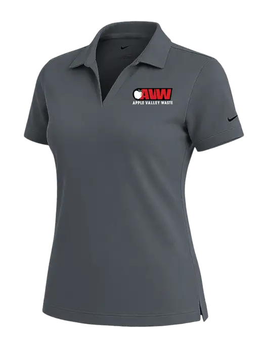 NIKE Dark Grey Womens Dri-Fit Micro Pique Polo w/Apple Valley Logo