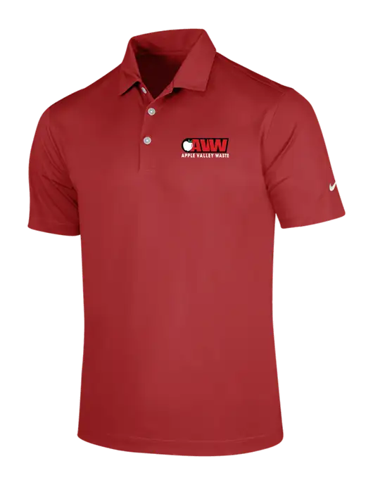 NIKE Red Dri-Fit Vertical Mesh Polo w/Apple Valley Logo