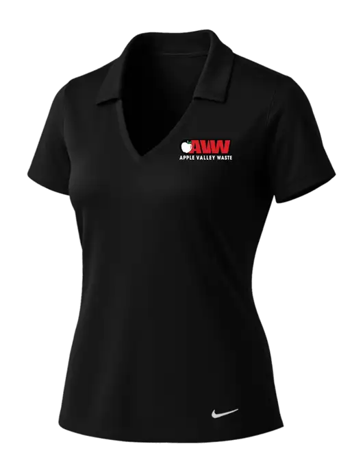 NIKE Black Womens Dri-Fit Vertical Mesh Polo w/Apple Valley Logo