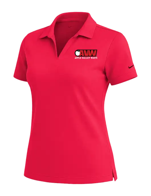 NIKE Red Womens Dri-Fit Micro Pique Polo w/Apple Valley Logo