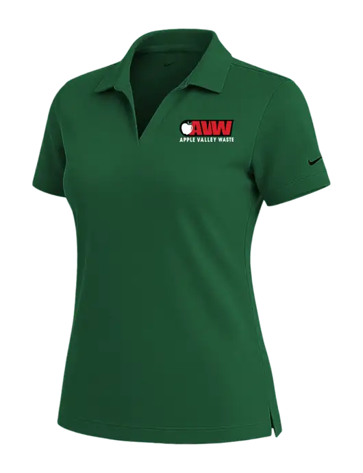 NIKE Dark Green Womens Dri-Fit Micro Pique Polo w/Apple Valley Logo