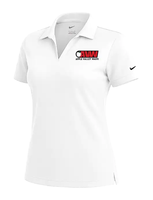 NIKE White Womens Dri-Fit Micro Pique Polo w/Apple Valley Logo