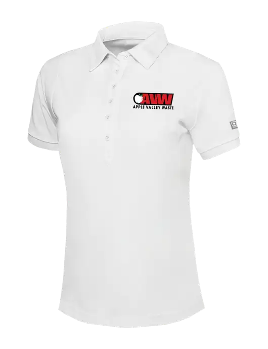 OGIO Womens Bright White Jewel Polo w/Apple Valley Logo