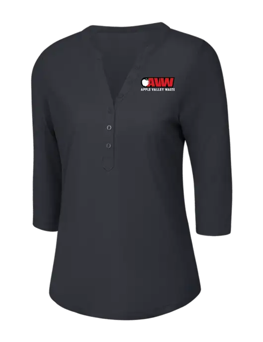 OGIO Charcoal Grey Jewel Henley w/Apple Valley Logo