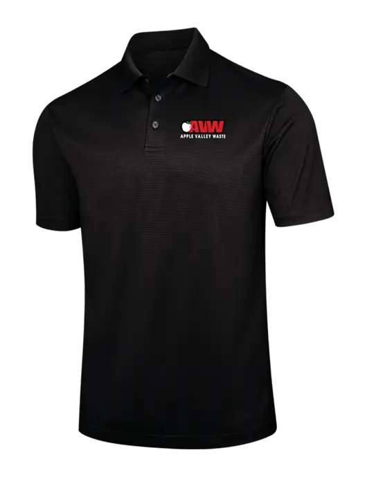 Black Performance Fine Jacquard Polo w/Apple Valley Logo