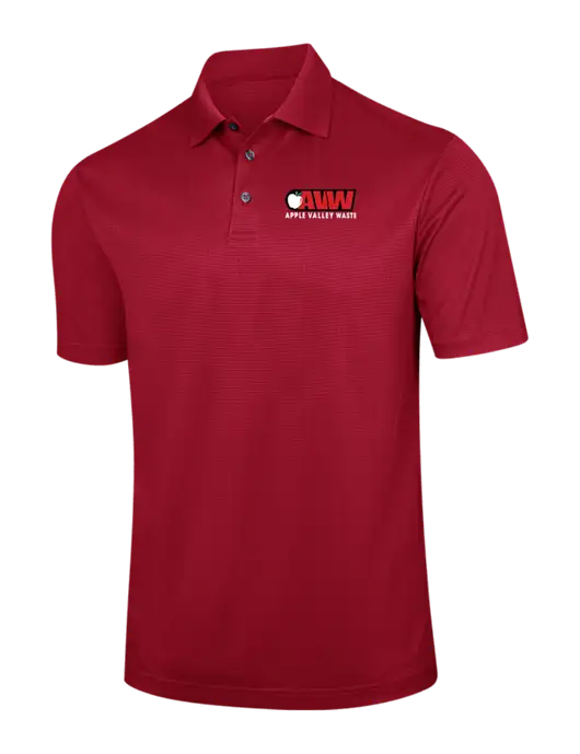 Red Performance Fine Jacquard Polo w/Apple Valley Logo