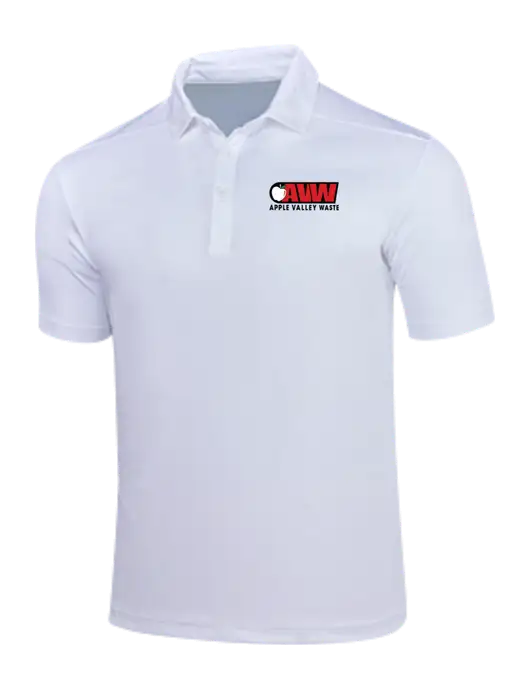 White Posi-UV Pro Polo w/Apple Valley Logo