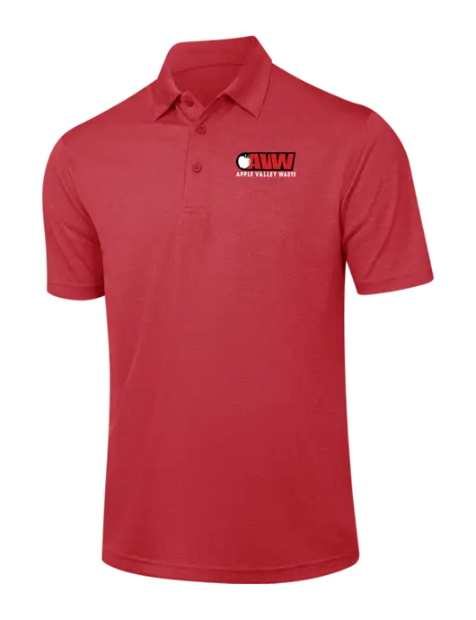 Red Heather Contender Polo w/Apple Valley Logo
