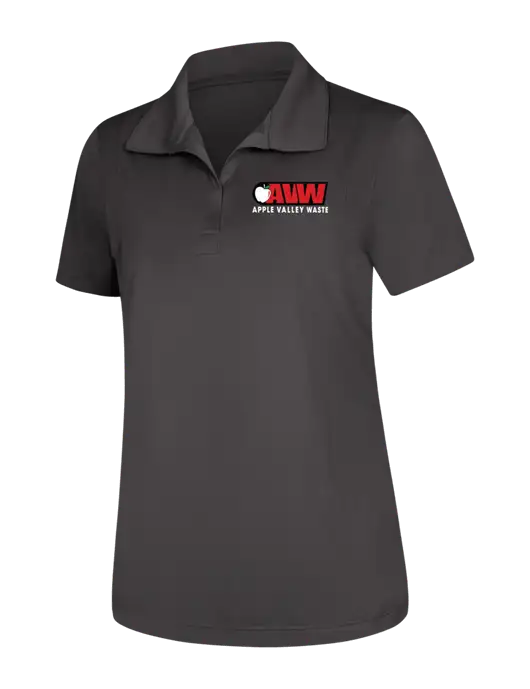 Womens Dark Grey Micropique Sport-Wick Polo w/Apple Valley Logo