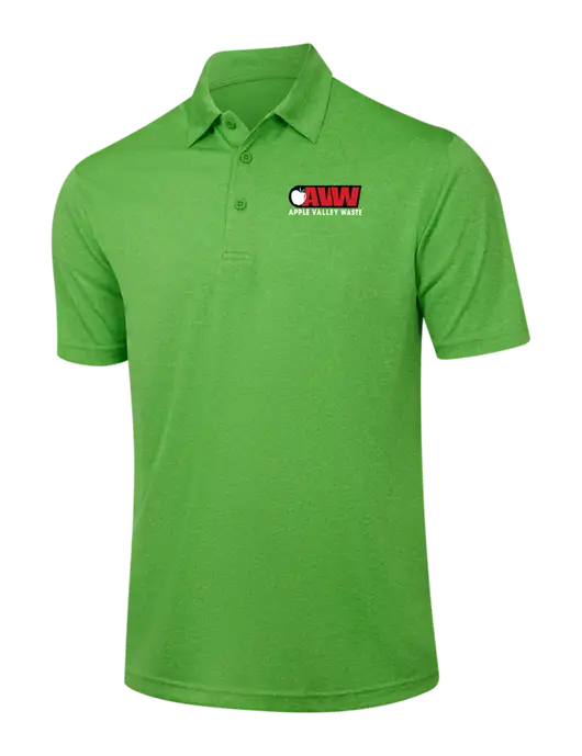 Kelly Green Heather Contender Polo w/Apple Valley Logo