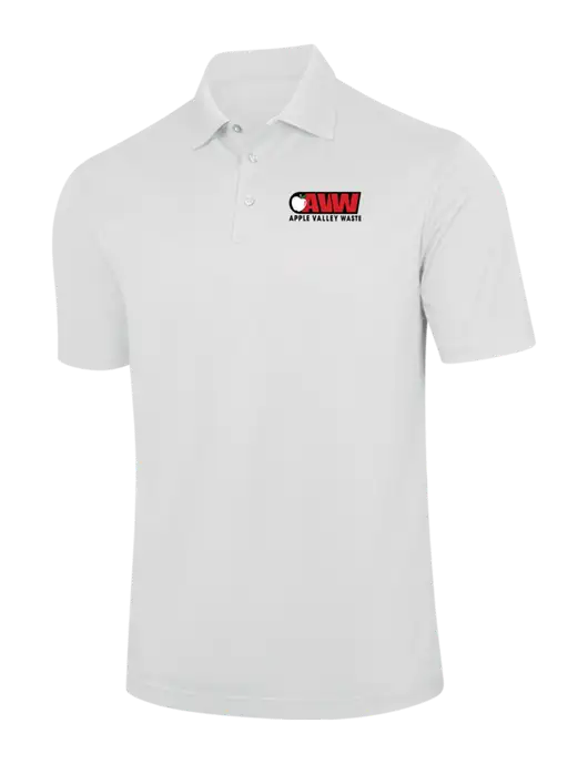 White Performance Fine Jacquard Polo w/Apple Valley Logo