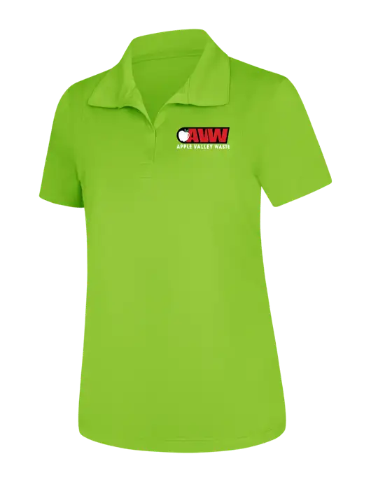 Womens Lime Green Micropique Sport-Wick Polo w/Apple Valley Logo