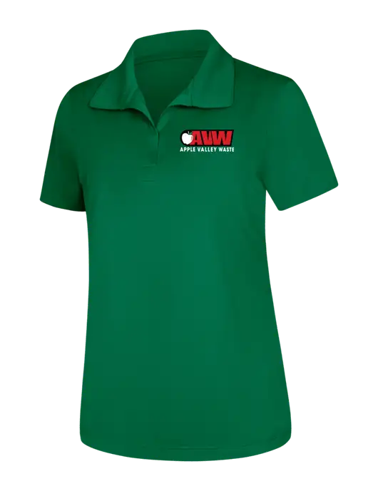 Womens Kelly Green Micropique Sport-Wick Polo w/Apple Valley Logo