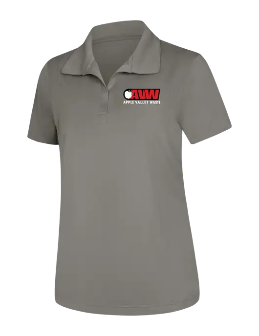 Womens Medium Grey Micropique Sport-Wick Polo w/Apple Valley Logo