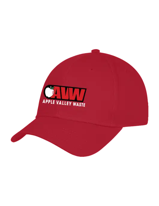 Red Structured Cap Hook & Loop w/Apple Valley Logo