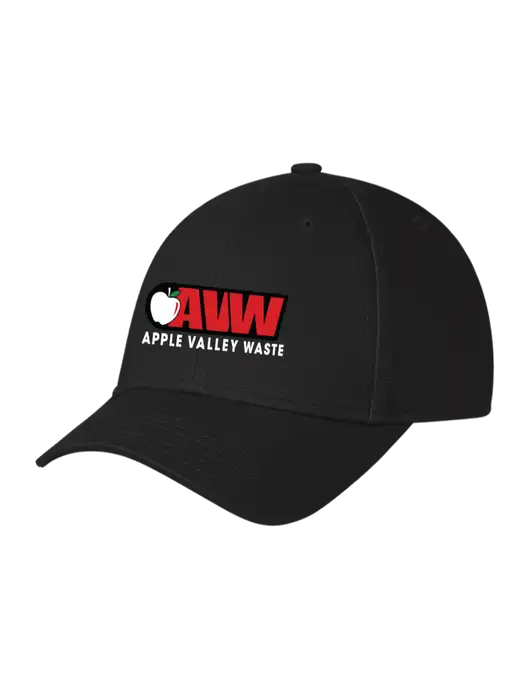 Black Structured Cap Hook & Loop w/Apple Valley Logo
