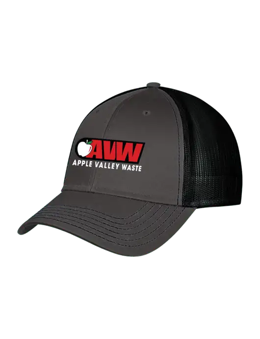 Charcoal & Black Mesh Trucker Cap Snap Back w/Apple Valley Logo
