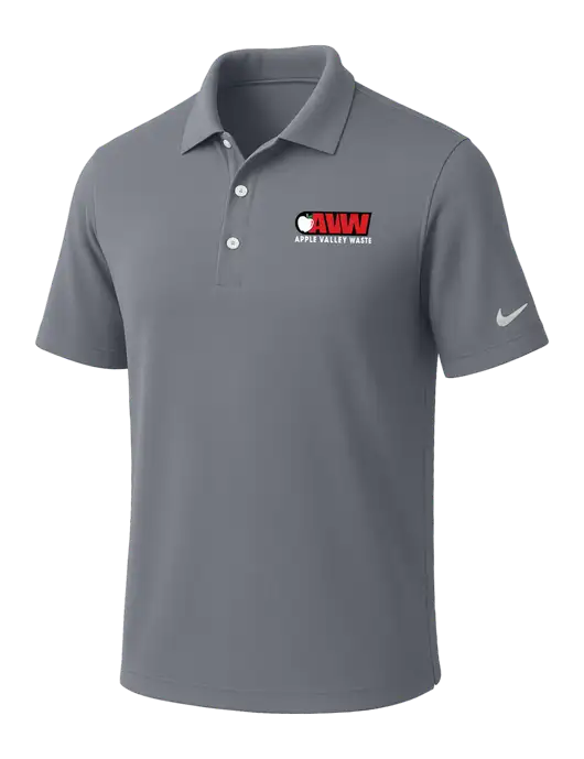 NIKE Medium Grey Dri-Fit Micro Pique Polo w/Apple Valley Logo