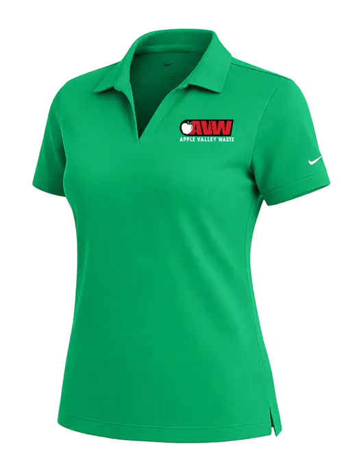 NIKE Kelly Green Womens Dri-Fit Micro Pique Polo w/Apple Valley Logo