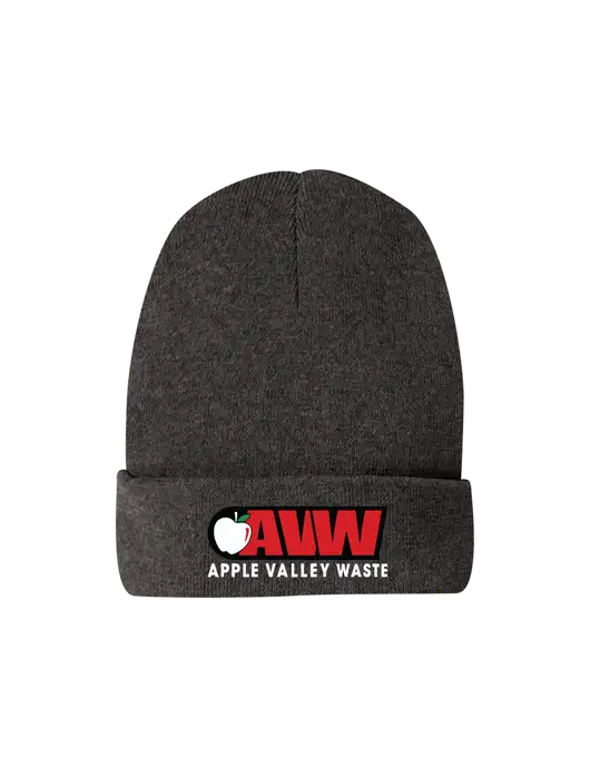 Recycled Charcoal Heather Beanie w/Apple Valley Logo