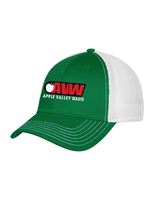 Kelly & White Mesh Trucker Cap Snap Back w/Apple Valley Logo