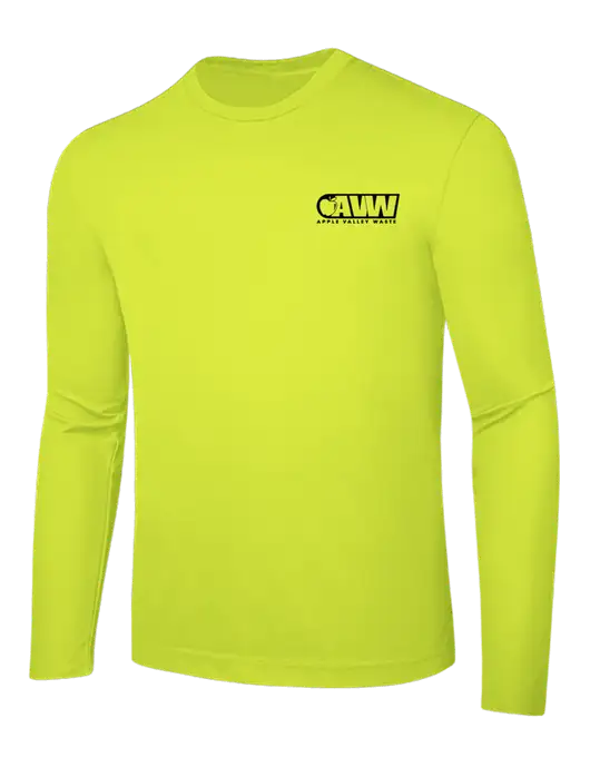 Long Sleeve Safety Yellow PosiCharge Competitor Tee w/Apple Valley Logo