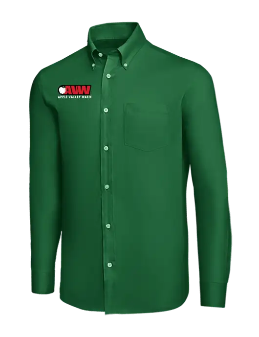 Brooks Brothers Medium Green Wrinkle-Free Stretch Nailhead Shirt w/Apple Valley Logo