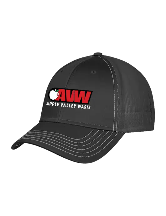 Charcoal Grey Mesh Trucker Cap Snap Back w/Apple Valley Logo