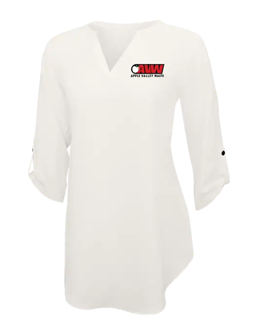 Ivory Womens 3/4 Sleeve Tunic Blouse w/Apple Valley Logo