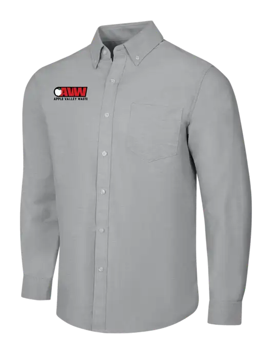 Light Grey SuperPro Oxford Shirt w/Apple Valley Logo
