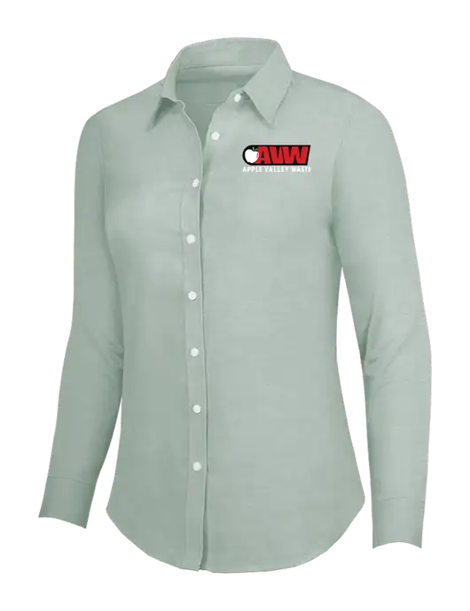 Very Light Green Womens SuperPro Oxford Shirt w/Apple Valley Logo