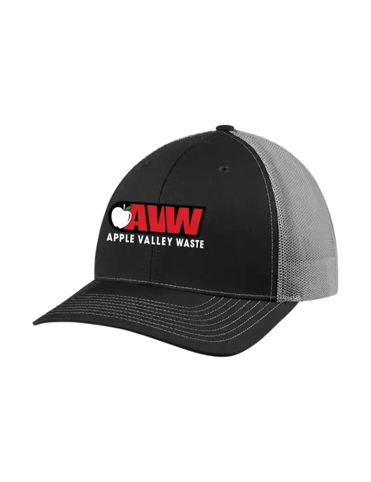 Richardson Adjustable Snapback Original 112 Trucker Cap Black w/Charcoal Mesh w/Apple Valley Logo